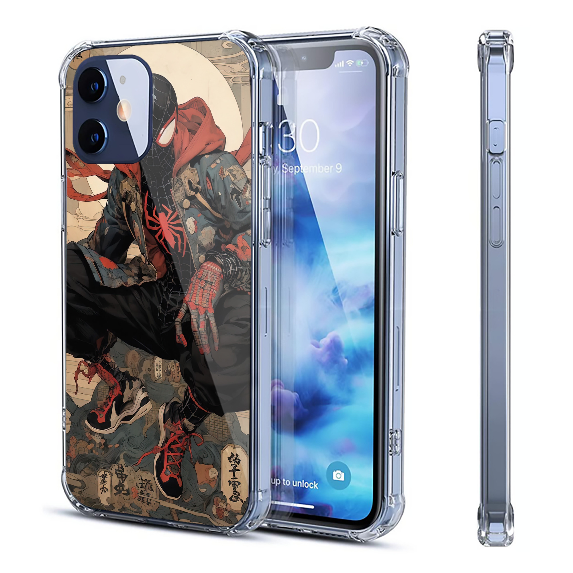（画像用） Spider Man スパイダーマン 【iPhone 12シリーズ対応】透明スマホケース（クリアソフトケース）